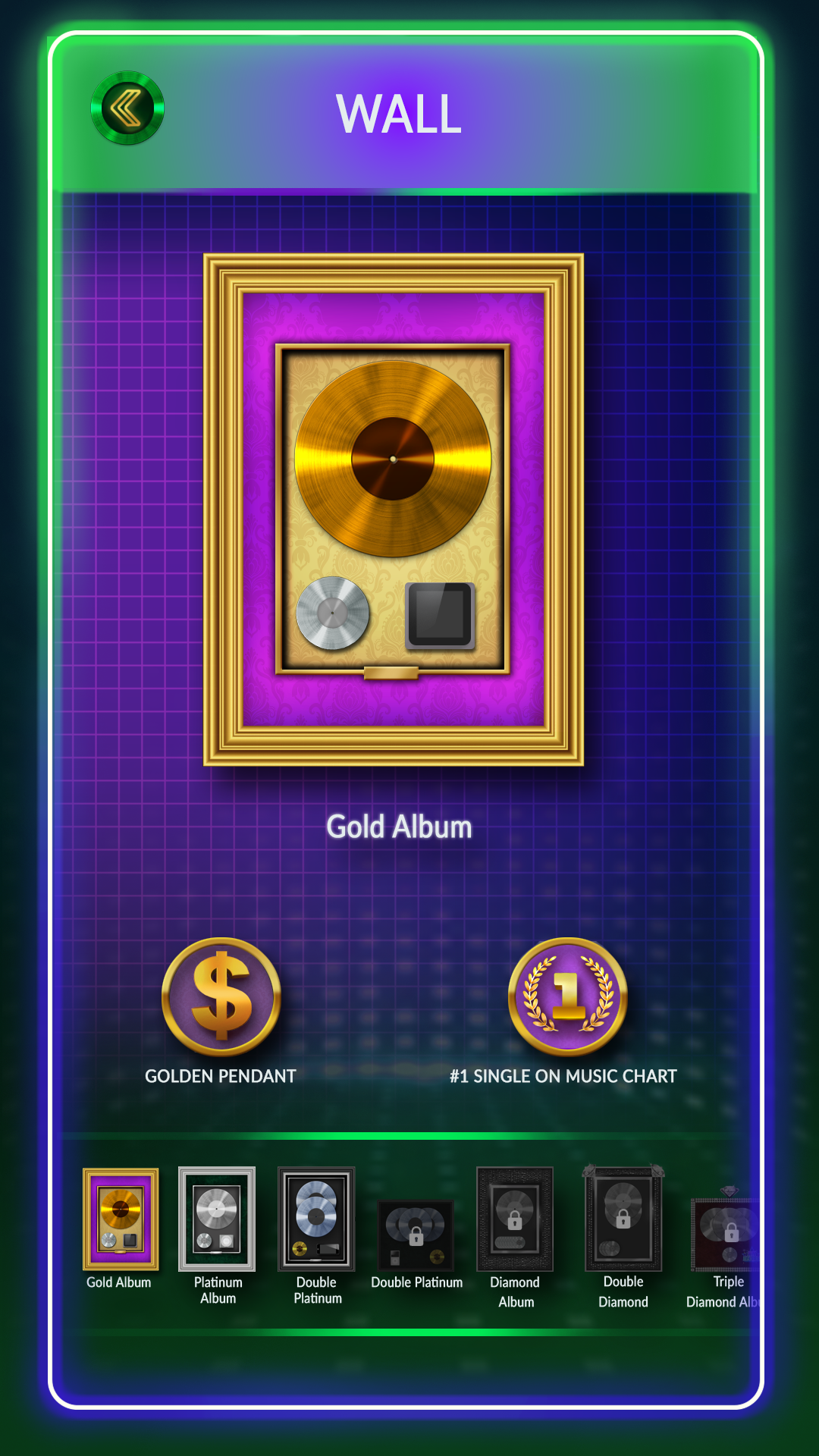 Gold Album Wall - Unlock prestigious awards and track your achievements